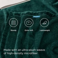 BEDSURE XXL Puha Fleece Takaró 230x270 cm, Meleg Téli Pléd Kanapéra, Sötétzöld 3