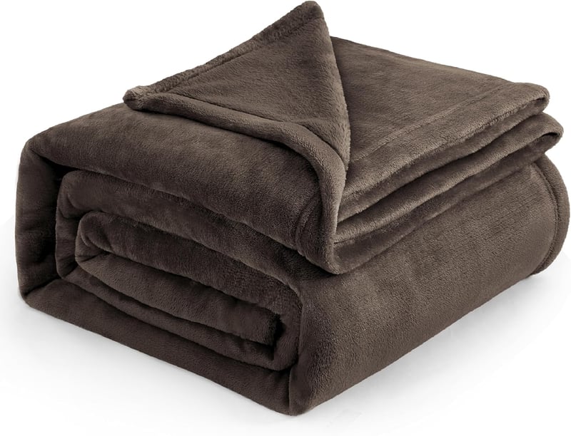 BEDSURE XXL Puha Fleece Takaró 230x270 cm, Meleg Téli Pléd Kanapéra, Barna - 270 x 230 inches, Brown
