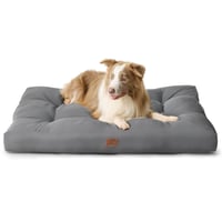 Bedsure XXL Vodoodolný pelech pre psov - 110x90 cm Umývateľný vankúš pre psov pre veľkých a stredných psov, 10 cm hrubý sivý matrac, pre vnútorné použitie 1
