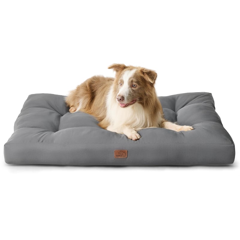 Bedsure XXL Vodoodolný pelech pre psov - 110x90 cm Umývateľný vankúš pre psov pre veľkých a stredných psov, 10 cm hrubý sivý matrac, pre vnútorné použitie