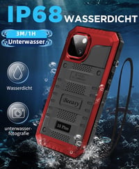 Beeasy iPhone 15 vízálló ütésálló fém tok 360° védelemmel piros - iPhone 15, red 3