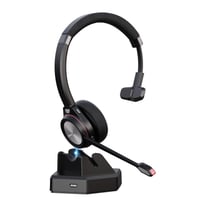 Beebang Vezeték Nélküli Headset, Mono Bluetooth 5.2 Mikrofonos Fejhallgató USB Adapterrel PC-hez, 30 Órás Üzemidő, Mac, Skype, Teams, Zoom K 1