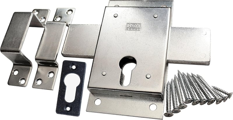 KeyMet ZN-160 Ajtózár - Kiegészítő Biztonsági Zárbetét Kulcsos Nyitással, Horganyzott Cink, Ezüst Színű, 40x40mm