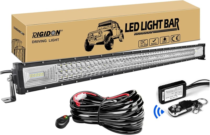 RIGIDON Háromszoros LED Fénysáv 42" 540W 6000K Fehér - Terepjáró Világítás SUV, ATV, UTV, Teherautó 4x4 Járművekhez IP67 Vízálló Alumínium