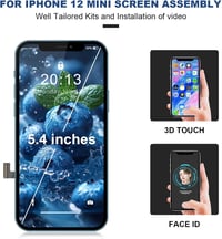 Beefix iPhone 12 Mini LCD Kijelző Csere 5.4" FHD 3D Érintőképernyő Digitalizáló Panel Szerelő Készlettel Komplett Kijelzőcsere Szett 5