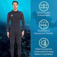 BEEK Neoprén Wetsuit 3mm UV Védelemmel Férfi Női Hátzipper Búvárkodáshoz 3