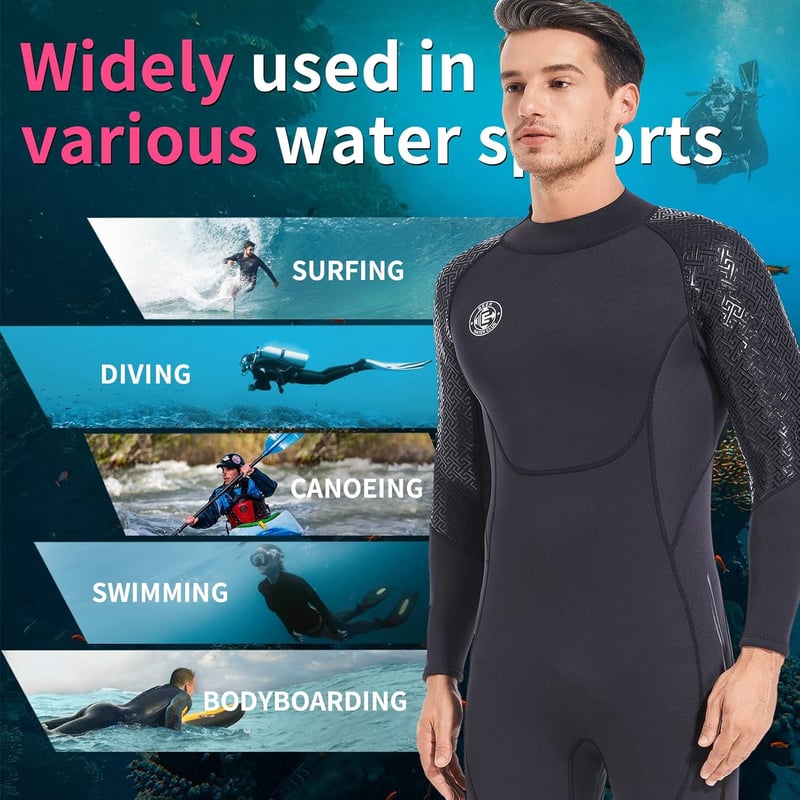 BEEK Neoprén Wetsuit 3mm UV Védelemmel Férfi Női Hátzipper Búvárkodáshoz