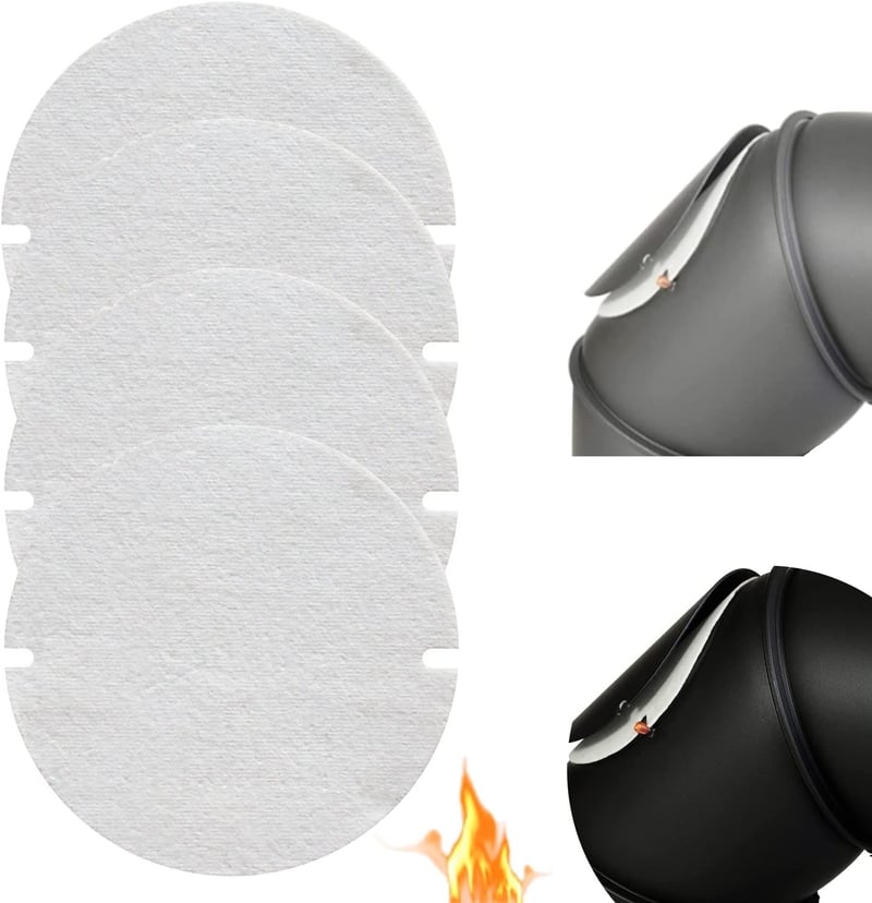 Beekeg 4db kályha csőtömítés lapos tömítés 120-150mm 1400°C hőálló