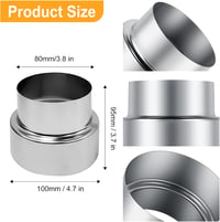 Beekeg Kémény Adapter 100-80mm Rozsdamentes Acél Redukció Alumínium Szalaggal 2