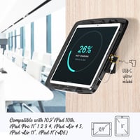 Beelta Fali Tablet Tartó 11" iPad 10, iPad Pro 11, Air 4-5 Készülékekhez - Zárható, Forgatható, Dönthető Konzol BSW102BA 6