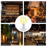 BEELUKY Set 2 Dulii E27 cu Întrerupător, Alb, Cablu de Alimentare 1,8 m cu Întrerupător pe Fir, pentru Lustre DIY, Lămpi de Masă Vintage, Living, Birou, 220V 3A, 2 bucăți 7