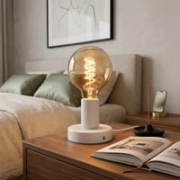 BEELUKY Set 2 Dulii E27 cu Întrerupător, Alb, Cablu de Alimentare 1,8 m cu Întrerupător pe Fir, pentru Lustre DIY, Lămpi de Masă Vintage, Living, Birou, 220V 3A, 2 bucăți 6