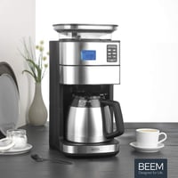 Filtračný kávovar BEEM Fresh-Aroma-Perfect II so vstavaným mlynčekom – termoska, nehrdzavejúca oceľ, 24-hodinový časovač, 1000 W, zásobník na zrnkovú kávu 180 g 5