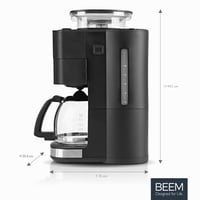 Cafetieră cu filtru BEEM FRESH-AROMA-PERFECT III cu râșniță încorporată, oțel inoxidabil, cană de sticlă, funcție de menținere la cald, Aroma Plus, temporizator 24 de ore, 1000 W, pentru 10 cești 6