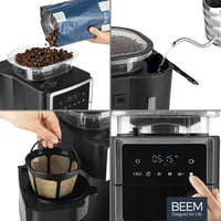 Cafetieră cu filtru BEEM FRESH-AROMA-PERFECT III cu râșniță încorporată, oțel inoxidabil, cană de sticlă, funcție de menținere la cald, Aroma Plus, temporizator 24 de ore, 1000 W, pentru 10 cești 4