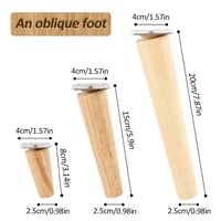 Beenle-Icey 4 buc. Picioare de Mobilier din Lemn pentru Dulap și Masă, Comodă TV, Canapea, Pat, Masă de Dining, cu Plăcuțe de Montare Înclinate și Șuruburi, H20 cm 2