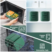 Dóza na obed Beeptrum Bento 1400 ml, 2-poschodový obedár so 4 priehradkami a príborom, nepriepustný, pre dospelých aj deti, vhodný do mikrovlnky 4