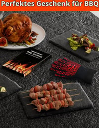 Mănușă de grătar Beesgarden, rezistentă la căldură până la 800°C, mănușă BBQ extrem de rezistentă la căldură, mărimea S/M, pentru coacere, gătit și șemineu 6