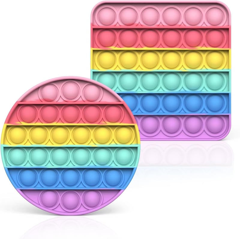 HOUT Szivárvány Pop It Fidget Szett - Stresszoldó Buborékos Játék Autizmussal Élőknek (2 db)
