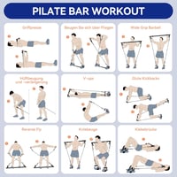 ALongSong Pilates rúd szett kezdőknek - 4 gumiszalaggal, ajtórögzítővel, otthoni edzéshez (Fekete) 7