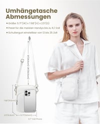 befen Valódi Bőr Női Telefontok Akasztóval, RFID Védelem Kártyatartó Rekeszekkel Crossbody Mobiltelefon Táska 4