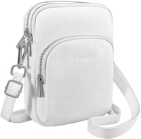 befen Valódi Bőr Női Telefontok Akasztóval, RFID Védelem Kártyatartó Rekeszekkel Crossbody Mobiltelefon Táska 1