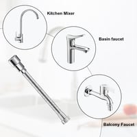 Begonia 20 cm forgatható csap hosszabbító 360 fokban rozsdamentes acél kifolyó adapter 3 betéttel konyhába fürdőbe 4