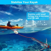 BeGrit Horganyzott Hajóhorgony, Kayak Horgony, 1,5 kg 6 mm Átmérő 10 m Kötéllel - silver, 1,5KG Faltbarer Anker 5