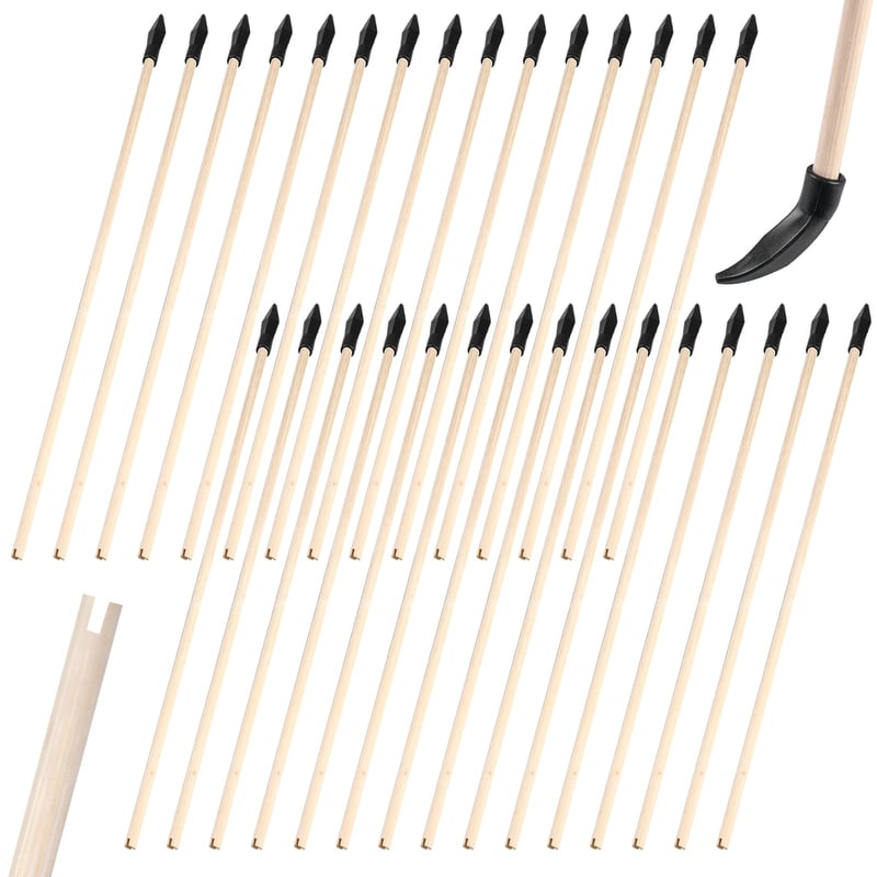 Behogan 30 ks bambusových náhradných šípov s gumeným hrotom, 43 cm, pre začiatočníkov, na lukostreľbu, vonkajší nácvik streľby na cieľ