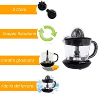 BEHOME elektromos citromfacsaró 700ml kapacitás, dupla kúp, rozsdamentes acél 7