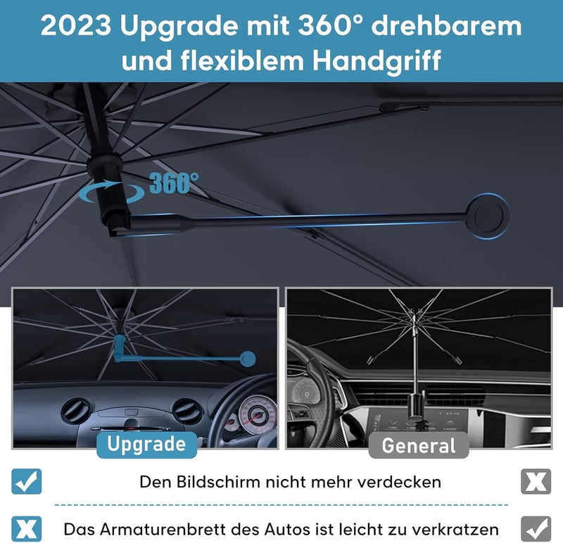 Behozel 360° Forgatható Autó Napvédő, UV Védelem, Hővédelem, Összecsukható