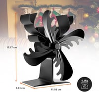 Behozel 4 lapátos kályha ventilátor, áramellátás nélküli, csendes működés, hatékony hőelosztás 7