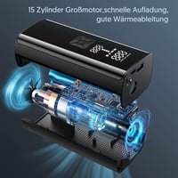 Behozel Elektromos Légpumpa 5200mAh Akkumulátor, Digitális LCD Kijelző, Kerékpár Motorkerékpár Autó Pumpa 3