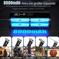 Behozel Elektromos Légpumpa 5200mAh Akkumulátor, Digitális LCD Kijelző, Kerékpár Motorkerékpár Autó Pumpa 2