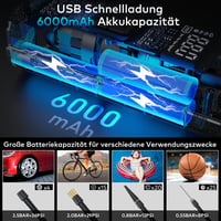 Behozel Elektromos Légpumpa 6000mAh Akkuval, 150 PSI Hordozható Kerékpár Pumpa Digitális Kijelzővel 3