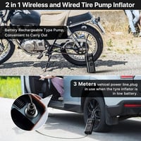 Behozel Elektromos Légpumpa 6000mAh Akkuval, 150 PSI Hordozható Kerékpár Pumpa Digitális Kijelzővel 7