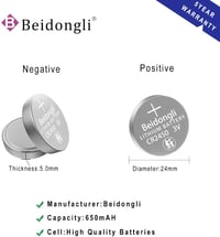 Beidongli CR2450 3V Lítium Gombelem 40 db Csomag 6