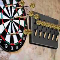 Suport din lemn BEIMEIII pentru săgeți, negru – pentru depozitarea a 24 de săgeți, compatibil cu săgeți steel și soft, accesoriu pentru darts de masă 4