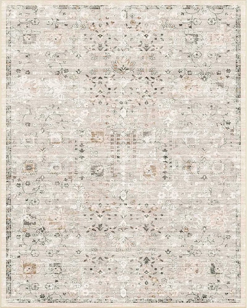 BEIMO Boho Vintage Szőnyeg - Mosható, Csúszásgátló Poliészter Szőnyeg Nappaliba, Hálóba, Konyhába - Lapos Szövésű, Bézs, 200x290 cm