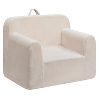 BEJOY Dječja fotelja, ultra mekana pjenasta sofa, jednosjed od samta za čitanje, za dječake i djevojčice, bež 1