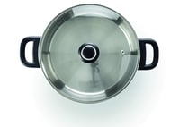 Cratiță din oțel inoxidabil Beka Polo cu capac din sticlă, bază cu 3 straturi, 16 cm, pentru inducție, compatibilă cu mașina de spălat vase 7