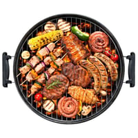 Bekasa okrúhly nerezový grilovací rošt, priemer 38 cm, 11 tyčí, rozostup mriežky 3 cm, príslušenstvo na BBQ gril na drevené uhlie, kemping, záhrada, piknik 3