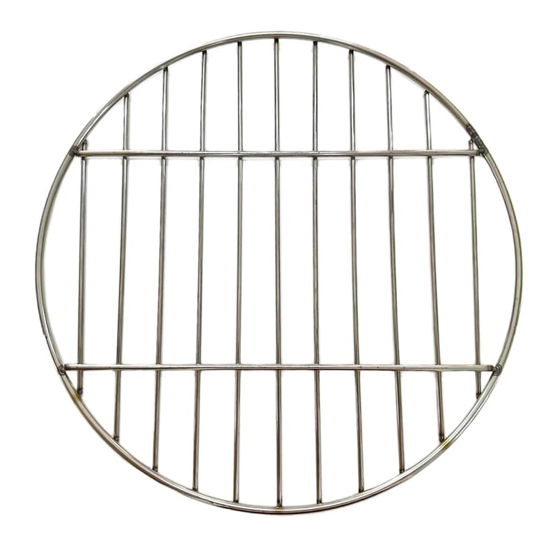 Bekasa okrúhly nerezový grilovací rošt, priemer 38 cm, 11 tyčí, rozostup mriežky 3 cm, príslušenstvo na BBQ gril na drevené uhlie, kemping, záhrada, piknik