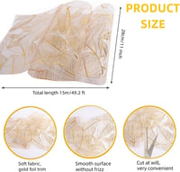 Bekeify Arany Asztali Futó 28cm × 15m - Elegáns Organza Tüll Asztalterítő Csillogó Fényű Dekoráció Esküvőre, Szilveszterre, Karácsonyra 3