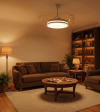 Ventilator de tavan Bel Air Home Cocon DC cu iluminare LED și telecomandă, 36W, 6 viteze, 3 temperaturi de culoare (3000K-4000K-6500K), alb 3