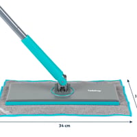 Veľký mop Beldray AntiBac Clip to Grip s 360-stupňovou otočnou hygienickou hlavicou s uvoľňovaním tlaku, vhodný na dlažbu, podlahy, okná a zrkadlá, so 6 návlekmi 6