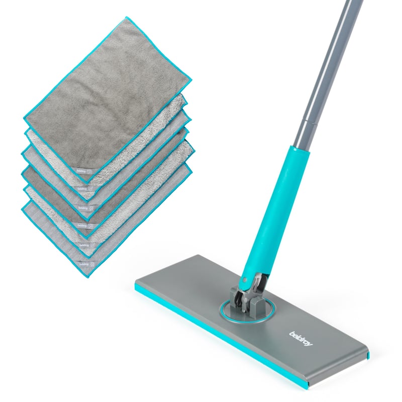 Veľký mop Beldray AntiBac Clip to Grip s 360-stupňovou otočnou hygienickou hlavicou s uvoľňovaním tlaku, vhodný na dlažbu, podlahy, okná a zrkadlá, so 6 návlekmi