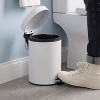 Beldray LA038098WHT pedala kanta za smeće s poklopcem mekog zatvaranja, 3 litre s uklonjivom unutarnjom posudom, mala okrugla kanta za otpad za kupaonicu, bijela 4