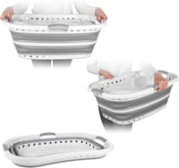 Beldray Összecsukható Szennyestartó 37L Ergonomikus Szürke Kétfüles Mosáskosár - Gray 1