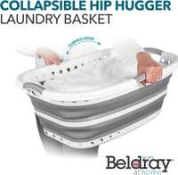 Beldray Összecsukható Szennyestartó 37L Ergonomikus Szürke Kétfüles Mosáskosár - Gray 3